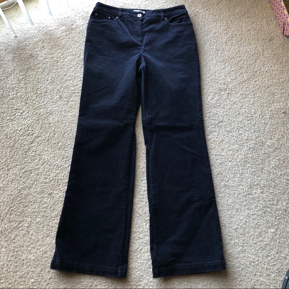 DALIA COLLECTION CORDUROY BLACK STRAIGHT LEG JEANS